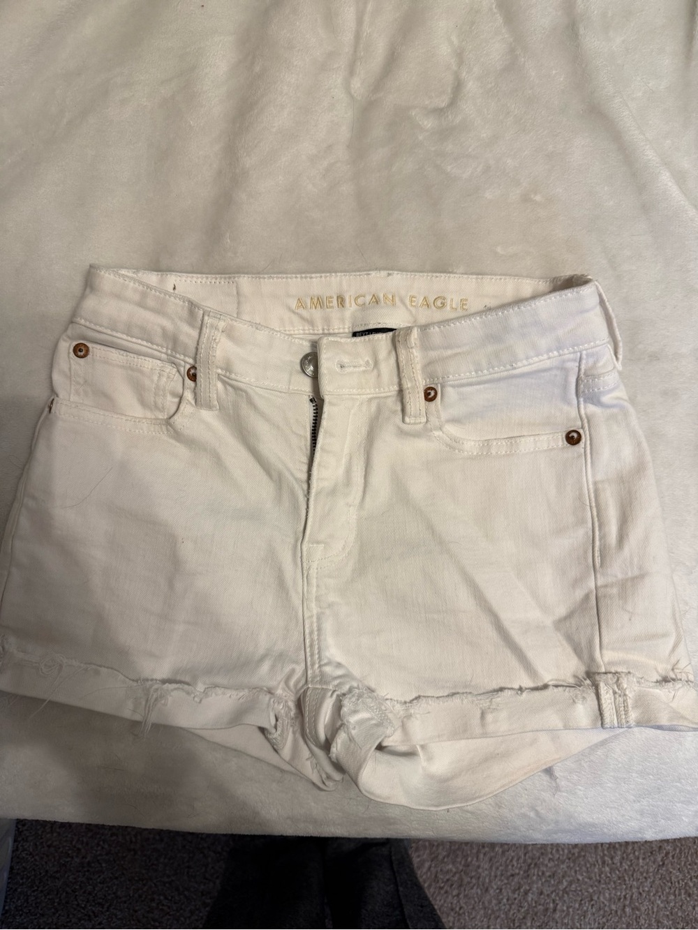 American Eagle Outfitters White Denim Cutoff Jean Shorts